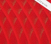 Red lamÉ relief waves jacquard