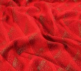 Red lamÉ relief waves jacquard