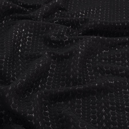 Black braid lurex jacquard