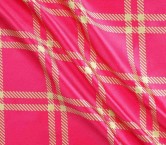 Pink yellow window check jacquard