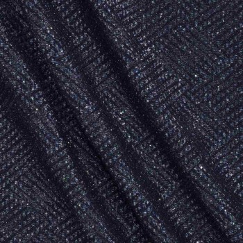 Blue tweed jacq con paillettes