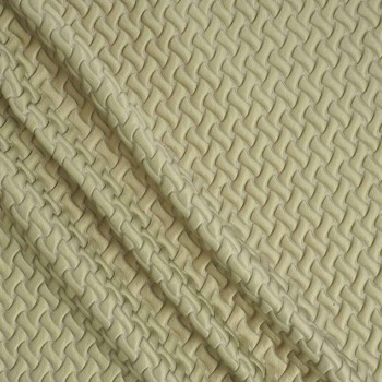 Beige geometric jacquard 3d