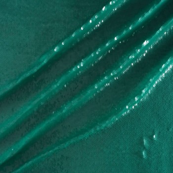 Overlapping transparent sequins verde agua