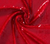 Overlapping transparent sequins rojo