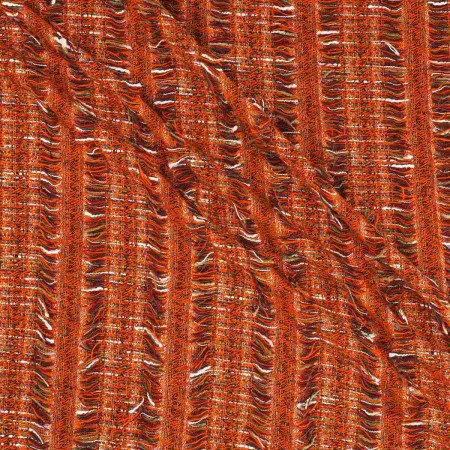 Tweed multicolor rayas fil coupÉ naranja burdeos