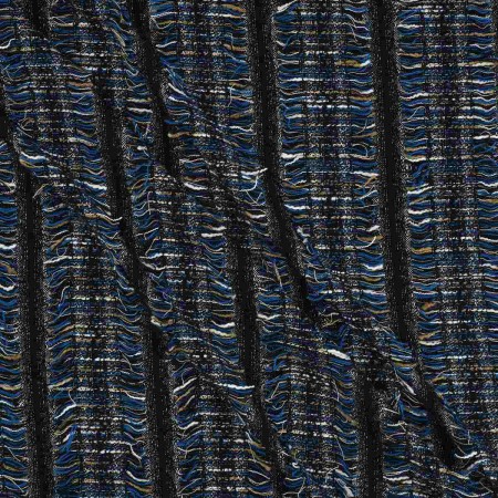 Tweed multicolor rayas fil coupÉ azul marron