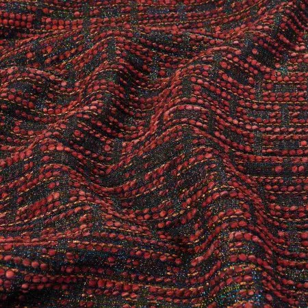 Jacquard fantasia lana lamÉ burdeos