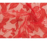 Flor organza sobre tul rojo