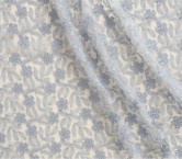 Blue flower  embroidery on tul