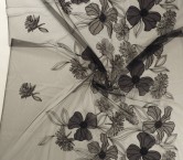 Flor organza bordada tul negro