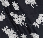 Viscosa lino con lentejuelas navy blanco