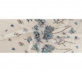 Blue turquoise embroidered flo