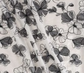 White black embroidered cotton