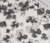 White black embroidered cotton
