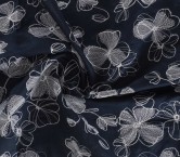 Navy embroidered cotton linen