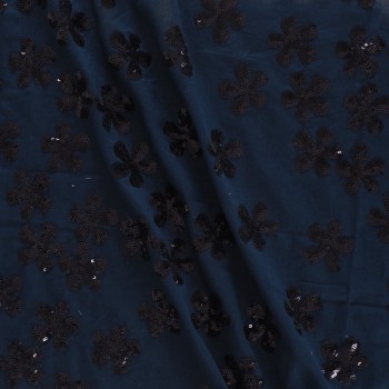 Navy cotton with sequins