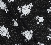 White black embroidered cotton