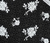 Black white embroidered cotton