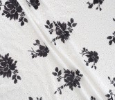 White black embroidered cotton