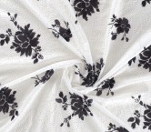 White black embroidered cotton