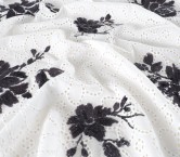 White black embroidered cotton