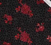 Red black embroidered cotton v