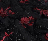 Red black embroidered cotton v