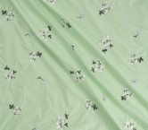 Light blue cotton floral embroidery