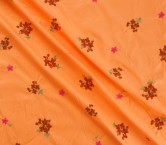 Orange cotton floral embroidery