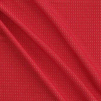 Red geometric jacquard