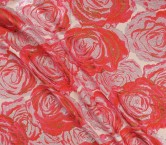 Pink red jacquard flower lam?