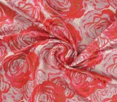 Pink red jacquard flower lam?
