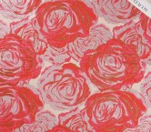 Pink red jacquard flower lam?