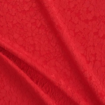 Red jacquard cloqu? floral
