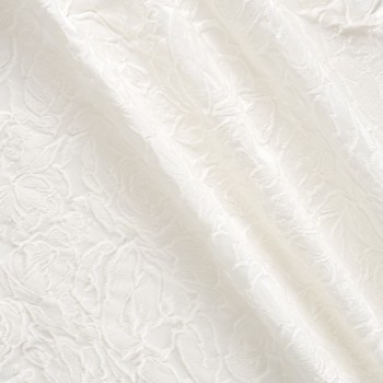 White jacquard cloqué floral