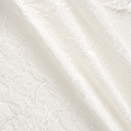 White jacquard cloqué floral