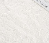 White jacquard cloqué floral