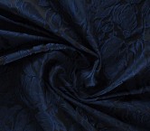 Navy jacquard cloqué floral