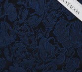 Navy jacquard cloqué floral