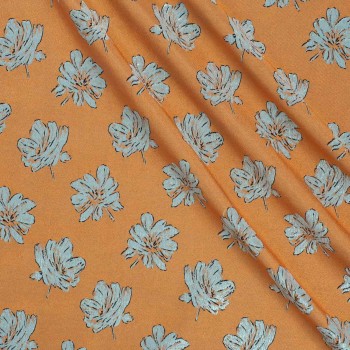 Orange jacquard floral lam?