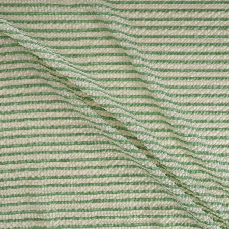 Green jacquard seersucker