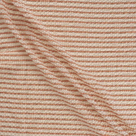 Orange jacquard seersucker