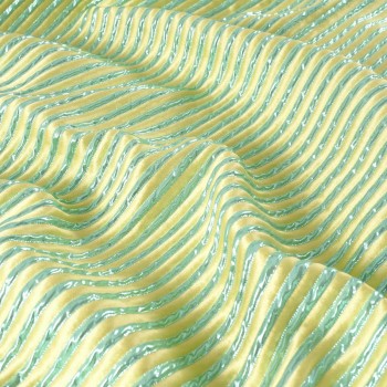 Lime green jacquard cloqu? lam