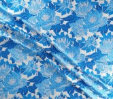 Blue jacquard flowers lam?