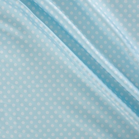 Sky blue mikado jacquard topos pl