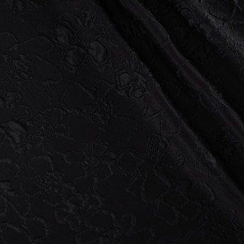 Jacquard relieve floral negro