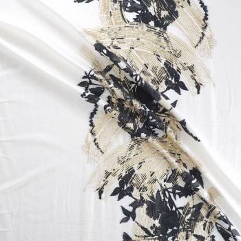 Jacquard floral lamÉ blanco negro