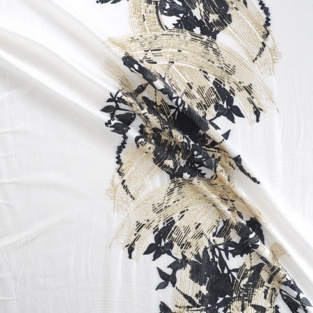 White black jacquard floral la