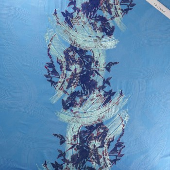 Blue jacquard floral lam?