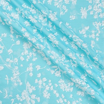 Blue jacquard floral lam?